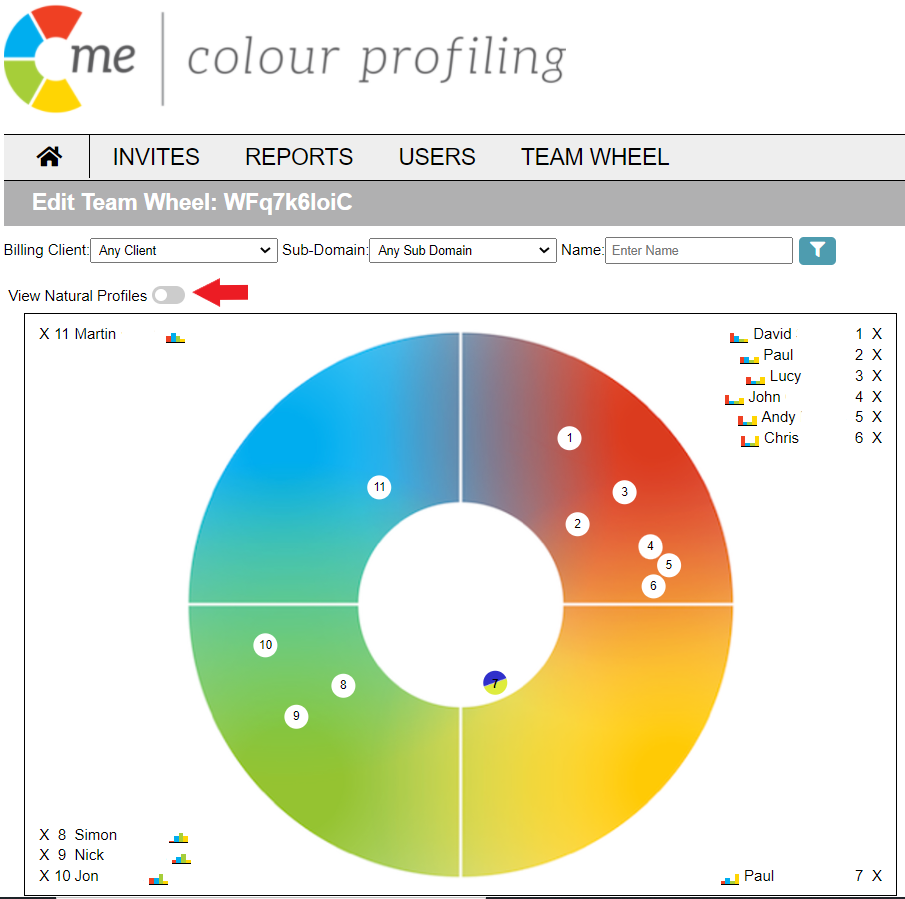 Capture - natural team wheel dashboard arrow